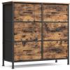 imageSONGMICS Dresser for Bedroom Chest of Drawers TV Stand Steel MDF 6 NonWoven Fabric Drawers Storage Organizer Unit Closet Entryway Rustic Brown and Ink Black ULGS123B02SRustic Brown  Ink Black