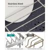 imageSONGMICS Dish Drying Rack  2 Tier Dish Rack for Kitchen Counter with Rotatable and Extendable Drain Spout Dish Drainer with Utensil Cup Glass Cutting Board Holders Black UKCS032B01Silver  Gray