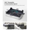 imageSONGMICS Dish Drying Rack  2 Tier Dish Rack for Kitchen Counter with Rotatable and Extendable Drain Spout Dish Drainer with Utensil Cup Glass Cutting Board Holders Black UKCS032B01Silver  Gray