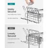 imageSONGMICS Dish Drying Rack  2 Tier Dish Rack for Kitchen Counter with Rotatable and Extendable Drain Spout Dish Drainer with Utensil Cup Glass Cutting Board Holders Black UKCS032B01Silver  Gray