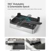 imageSONGMICS Dish Drying Rack  2 Tier Dish Rack for Kitchen Counter with Rotatable and Extendable Drain Spout Dish Drainer with Utensil Cup Glass Cutting Board Holders Black UKCS032B01Silver  Black