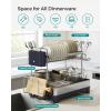 imageSONGMICS Dish Drying Rack  2 Tier Dish Rack for Kitchen Counter with Rotatable and Extendable Drain Spout Dish Drainer with Utensil Cup Glass Cutting Board Holders Black UKCS032B01Silver  Gray