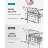 imageSONGMICS Dish Drying Rack  2 Tier Dish Rack for Kitchen Counter with Rotatable and Extendable Drain Spout Dish Drainer with Utensil Cup Glass Cutting Board Holders Black UKCS032B01Silver  Black