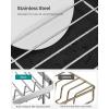 imageSONGMICS Dish Drying Rack  2 Tier Dish Rack for Kitchen Counter with Rotatable and Extendable Drain Spout Dish Drainer with Utensil Cup Glass Cutting Board Holders Black UKCS032B01Silver  Black