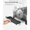 imageSONGMICS Dish Drying Rack  2 Tier Dish Rack for Kitchen Counter with Rotatable and Extendable Drain Spout Dish Drainer with Utensil Cup Glass Cutting Board Holders Black UKCS032B01Silver  Black