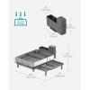 imageSONGMICS Large Dish Drying Rack Expandable Dish Dryer for Kitchen Counter Stainless Steel Dish Rack with Rotatable Spout Utensil Cup Glass Cutting Board Pan Holders Silver and Black UKCS037B01Silver  Gray