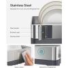 imageSONGMICS Large Dish Drying Rack Premium Stainless Steel Dish Rack with Rotatable Spout FingerprintResistant Dish Drainers for Kitchen Counter 125 x 225 in Silver and Gray UKCS030E01Silver  Gray