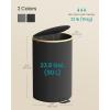 imageSONGMICS Laundry Hamper Laundry Basket with Lid 238 Gal 90 L with Removable Liner Bag for Laundry Room Bedroom Living Room Ink Black and Light Bamboo ULCB547B01Ink Black