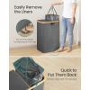 imageSONGMICS Laundry Hamper with Lids Laundry Basket with 2 Compartments 39 Gal 150 L Removable Liner Bag for Laundry Room Bedroom Living Room Cream White and Light Bamboo ULCB523W01Slate Gray