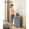 imageSONGMICS Laundry Hamper with Lids Laundry Basket with 2 Compartments 39 Gal 150 L Removable Liner Bag for Laundry Room Bedroom Living Room Cream White and Light Bamboo ULCB523W01Slate Gray