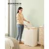 imageSONGMICS Laundry Hamper with Lids Laundry Basket with 2 Compartments 39 Gal 150 L Removable Liner Bag for Laundry Room Bedroom Living Room Cream White and Light Bamboo ULCB523W01Cream White