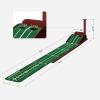 imageSONGMICS Golf Putting Green Golf Putting Mat with Ball Return for Indoors Office Carry Bag and 3 Golf Balls Gift for Man Golfer RedBrown