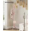 imageSONGMICS Coat Rack Freestanding Metal Coat Rack Stand with 12 Hooks and 4 Legs Holds Clothes Hats and Bags for Entryway Living Room Bedroom Jelly Pink URCR031R01Jelly Pink