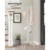 imageSONGMICS Coat Rack Freestanding Metal Coat Rack Stand with 12 Hooks and 4 Legs Holds Clothes Hats and Bags for Entryway Living Room Bedroom Jelly Pink URCR031R01White