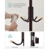 imageSONGMICS Coat Rack Freestanding Metal Coat Rack Stand with 12 Hooks and 4 Legs Holds Clothes Hats and Bags for Entryway Living Room Bedroom Jelly Pink URCR031R01Brown