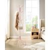 imageSONGMICS Coat Rack Freestanding Metal Coat Rack Stand with 12 Hooks and 4 Legs Holds Clothes Hats and Bags for Entryway Living Room Bedroom Jelly Pink URCR031R01Jelly Pink