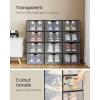 imageSONGMICS Stackable Shoe Boxes Set of 12 Plastic Shoe Organizers with Door Transparent Easy Assembly 91 x 131 x 56 Inches for Shoes up to US Size 10 Transparent and Cloud White ULSP312W01Transparent  Ink Black