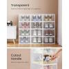 imageSONGMICS Stackable Shoe Boxes Set of 12 Plastic Shoe Organizers with Door Transparent Easy Assembly 91 x 131 x 56 Inches for Shoes up to US Size 10 Transparent and Cloud White ULSP312W01Transparent  Cloud White