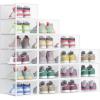 imageSONGMICS Stackable Shoe Boxes Set of 12 Plastic Shoe Organizers with Door Transparent Easy Assembly 91 x 131 x 56 Inches for Shoes up to US Size 10 Transparent and Cloud White ULSP312W01Transparent  Cloud White