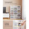 imageSONGMICS Stackable Shoe Boxes Set of 12 Plastic Shoe Organizers with Door Transparent Easy Assembly 91 x 131 x 56 Inches for Shoes up to US Size 10 Transparent and Cloud White ULSP312W01Transparent  Cloud White