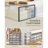imageSONGMICS Stackable Shoe Boxes Set of 12 Plastic Shoe Organizers with Door Transparent Easy Assembly 91 x 131 x 56 Inches for Shoes up to US Size 10 Transparent and Cloud White ULSP312W01Transparent  Ink Black
