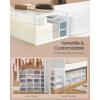 imageSONGMICS Stackable Shoe Boxes Set of 12 Plastic Shoe Organizers with Door Transparent Easy Assembly 91 x 131 x 56 Inches for Shoes up to US Size 10 Transparent and Cloud White ULSP312W01Transparent  Cloud White