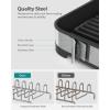 imageSONGMICS Small Dish Drying Rack Dish Dryer for Kitchen Counter Stainless Steel Dish Rack with Drain Utensil Holder Rustproof for Dishes Knives Spoons Forks Silver and Black UKCS034B01