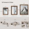 imageSONGMICS Picture Frames with 16 Mats Set of 10 Collage Photo Frames Two 8x10 Four 5x7 Four 4x6 Frames Hanging or Table Display Glass 12 NonTrace Nails Ash Black URPF049B01Rustic Brown