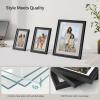 imageSONGMICS Picture Frames with 16 Mats Set of 10 Collage Photo Frames Two 8x10 Four 5x7 Four 4x6 Frames Hanging or Table Display Glass 12 NonTrace Nails Ash Black URPF049B01Ash Black
