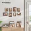 imageSONGMICS Picture Frames with 16 Mats Set of 10 Collage Photo Frames Two 8x10 Four 5x7 Four 4x6 Frames Hanging or Table Display Glass 12 NonTrace Nails Ash Black URPF049B01Rustic Brown