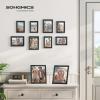 imageSONGMICS Picture Frames with 16 Mats Set of 10 Collage Photo Frames Two 8x10 Four 5x7 Four 4x6 Frames Hanging or Table Display Glass 12 NonTrace Nails Ash Black URPF049B01Ash Black