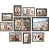 imageSONGMICS Picture Frames with 16 Mats Set of 10 Collage Photo Frames Two 8x10 Four 5x7 Four 4x6 Frames Hanging or Table Display Glass 12 NonTrace Nails Ash Black URPF049B01Maroon Brown  Heather Greige  Ash Black
