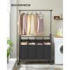 imageSONGMICS 4Section Laundry Sorter Rolling Laundry Cart with Hanging Bar Laundry Organizer Hampers for Laundry HeavyDuty Lockable Wheels 4 x 132 Gal Black URLS44BBlack