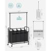 imageSONGMICS 4Section Laundry Sorter Rolling Laundry Cart with Hanging Bar Laundry Organizer Hampers for Laundry HeavyDuty Lockable Wheels 4 x 132 Gal Black URLS44BBlack