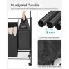 imageSONGMICS 4Section Laundry Sorter Rolling Laundry Cart with Hanging Bar Laundry Organizer Hampers for Laundry HeavyDuty Lockable Wheels 4 x 132 Gal Black URLS44BBlack