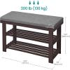 imageSONGMICS Bamboo Shoe Bench 3Tier Shoe Rack Organizer for Entryway Living Room Bench Seat Holds Up to 300 lb 119 x 205 x 192 Inches Rustic Walnut and Slate Gray ULBS504M01Rustic Walnut  Slate Gray