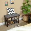 imageSONGMICS Bamboo Shoe Bench 3Tier Shoe Rack Organizer for Entryway Living Room Bench Seat Holds Up to 300 lb 119 x 205 x 192 Inches Rustic Walnut and Slate Gray ULBS504M01Rustic Walnut  Slate Gray