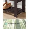 imageSONGMICS Bamboo Shoe Bench 3Tier Shoe Rack Organizer for Entryway Living Room Bench Seat Holds Up to 300 lb 119 x 205 x 192 Inches Rustic Walnut and Slate Gray ULBS504M01Rustic Walnut  Slate Gray