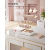 imageSONGMICS Bracelet Holder Stand Jewelry Display Stand Jewelry Organizer with 3 Tiers and Velvet Tray Removable Ring Holder Cloud White and Camel Brown UJJS027A01Cloud White  Camel Brown
