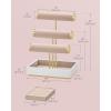 imageSONGMICS Bracelet Holder Stand Jewelry Display Stand Jewelry Organizer with 3 Tiers and Velvet Tray Removable Ring Holder Cloud White and Camel Brown UJJS027A01Cloud White  Camel Brown