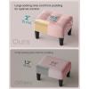 imageSONGMICS Foot Stool with Legs Small Footstool Ottoman Velvet Seat with Thick Cushion for Living Room Bedroom Entryway 330 lb Weight Capacity Jelly Pink ULOM501R01Jelly Pink