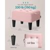imageSONGMICS Foot Stool with Legs Small Footstool Ottoman Velvet Seat with Thick Cushion for Living Room Bedroom Entryway 330 lb Weight Capacity Jelly Pink ULOM501R01Jelly Pink