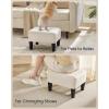 imageSONGMICS Foot Stool with Legs Small Footstool Ottoman Velvet Seat with Thick Cushion for Living Room Bedroom Entryway 330 lb Weight Capacity Jelly Pink ULOM501R01Cream White