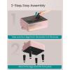 imageSONGMICS Foot Stool with Legs Small Footstool Ottoman Velvet Seat with Thick Cushion for Living Room Bedroom Entryway 330 lb Weight Capacity Jelly Pink ULOM501R01Jelly Pink