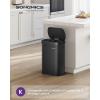 imageSONGMICS Motion Sensor Trash Can 13Gallon 50 L Automatic Garbage Can with Soft Close Lid Stainless Steel Wave or Touch to Open Includes 15 Bags Ink Black ULTB640B01Ink Black