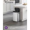 imageSONGMICS Motion Sensor Trash Can 13Gallon 50 L Automatic Garbage Can with Soft Close Lid Stainless Steel Wave or Touch to Open Includes 15 Bags Metallic Silver and Ink Black ULTB640E01