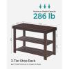 imageSONGMICS Shoe Rack Bench 3Tier Bamboo Shoe Storage Organizer Entryway Bench Holds Up to 286 lb 113 x 197 x 178 Inches for Entryway Bathroom Bedroom Ink Black ULBS001B01Brown