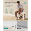 imageSONGMICS Shoe Rack Bench 3Tier Bamboo Shoe Storage Organizer Entryway Bench Holds Up to 286 lb 113 x 197 x 178 Inches for Entryway Bathroom Bedroom Ink Black ULBS001B01Cloud White