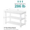 imageSONGMICS Shoe Rack Bench 3Tier Bamboo Shoe Storage Organizer Entryway Bench Holds Up to 286 lb 113 x 197 x 178 Inches for Entryway Bathroom Bedroom Ink Black ULBS001B01Cloud White