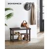 imageSONGMICS Shoe Rack Bench 3Tier Bamboo Shoe Storage Organizer Entryway Bench Holds Up to 286 lb 113 x 197 x 178 Inches for Entryway Bathroom Bedroom Ink Black ULBS001B01Brown